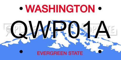 QWP01A Washington License Plate