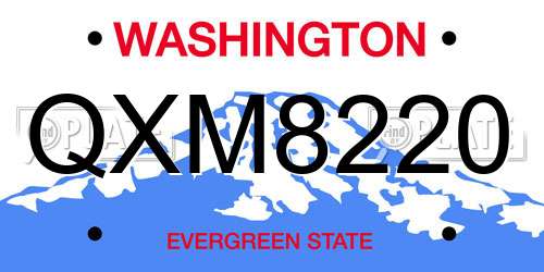 QXM8220 Washington License Plate