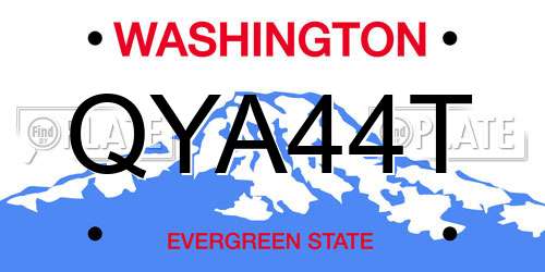 QYA44T Washington License Plate