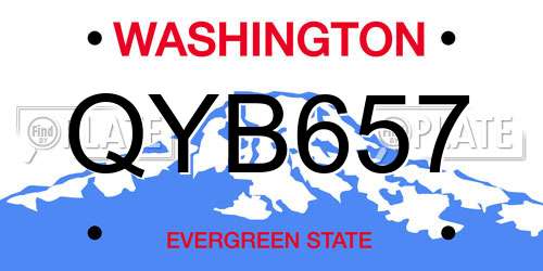 QYB657 Washington License Plate