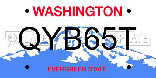 QYB65T Washington License Plate