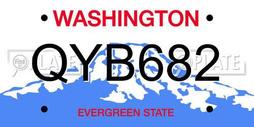 QYB682 Washington License Plate