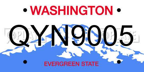 QYN9005 Washington License Plate