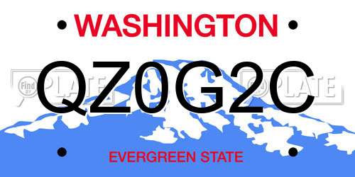 QZ0G2C Washington License Plate