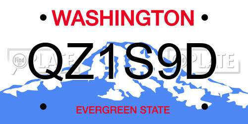 QZ1S9D Washington License Plate