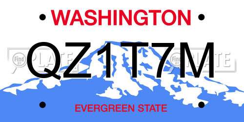 QZ1T7M Washington License Plate