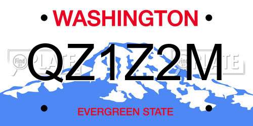 QZ1Z2M Washington License Plate