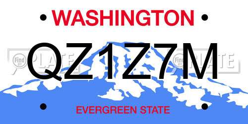 QZ1Z7M Washington License Plate