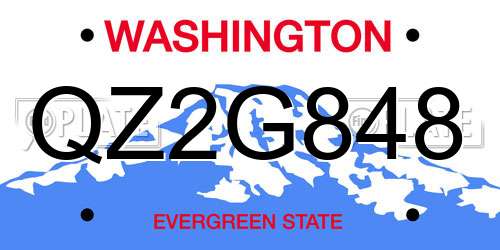 QZ2G848 Washington License Plate