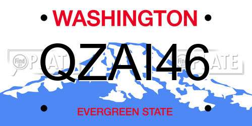QZAI46 Washington License Plate