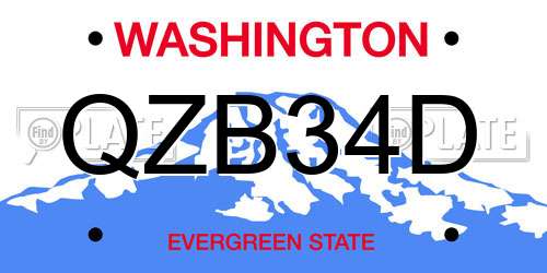 QZB34D Washington License Plate