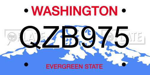QZB975 Washington License Plate