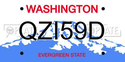 QZI59D Washington License Plate