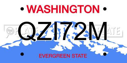 QZI72M Washington License Plate
