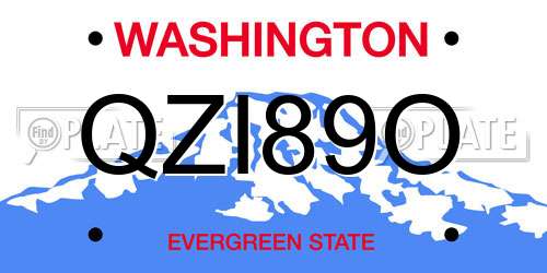 QZI89O Washington License Plate