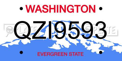 QZI9593 Washington License Plate