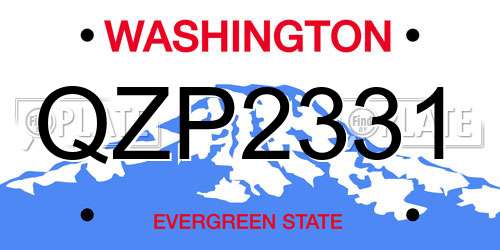 QZP2331 Washington License Plate