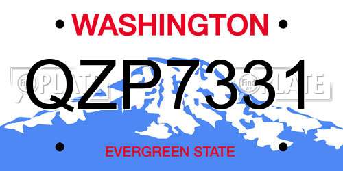 QZP7331 Washington License Plate