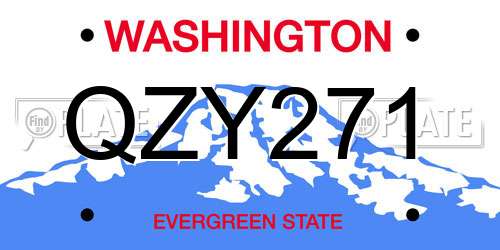QZY271 Washington License Plate