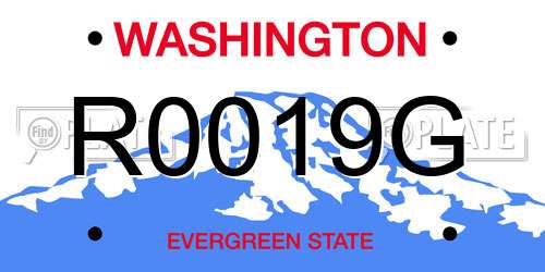 R0019G Washington License Plate