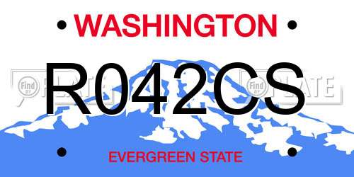 R042CS Washington License Plate