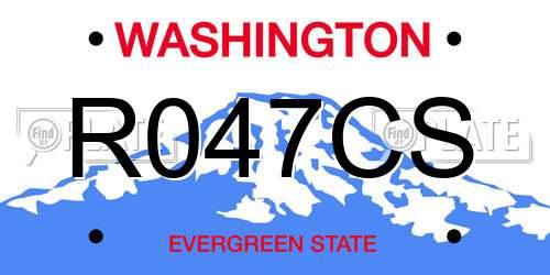 R047CS Washington License Plate