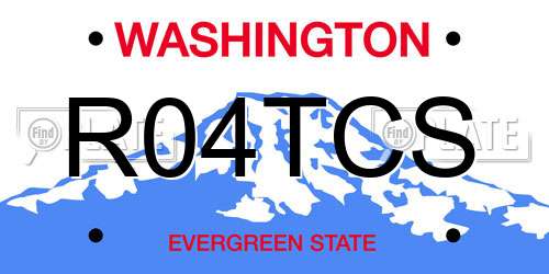 R04TCS Washington License Plate