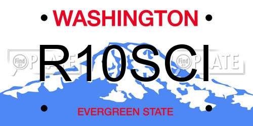 R10SCI Washington License Plate