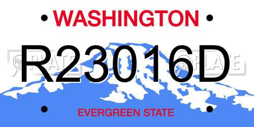 R23016D Washington License Plate