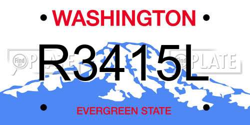 R3415L Washington License Plate