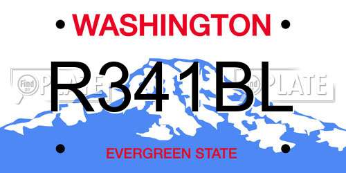 R341BL Washington License Plate