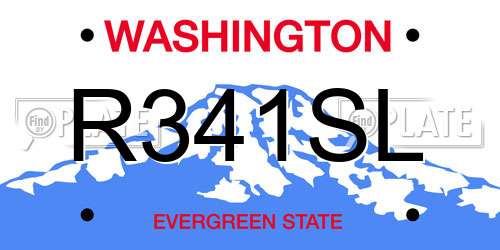 R341SL Washington License Plate
