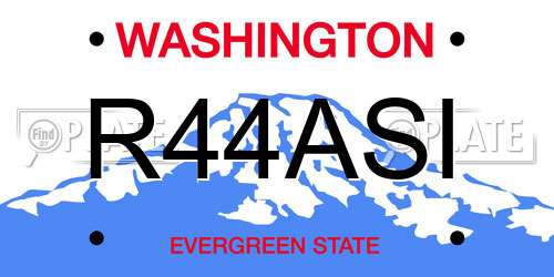 R44ASI Washington License Plate