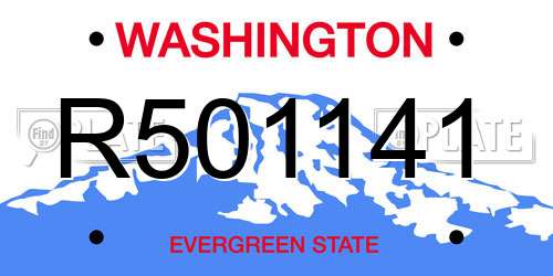 R501141 Washington License Plate
