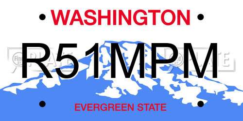 R51MPM Washington License Plate