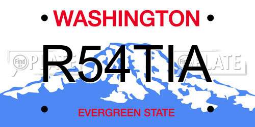 R54TIA Washington License Plate
