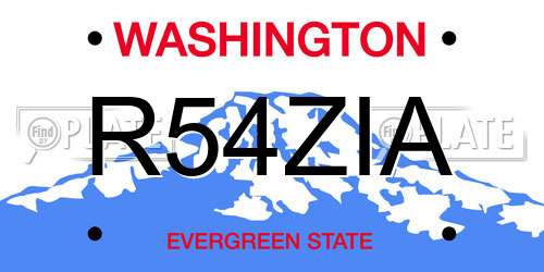 R54ZIA Washington License Plate