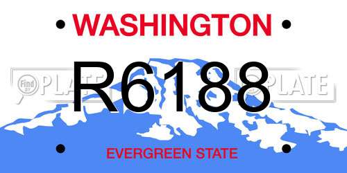 R6188 Washington License Plate