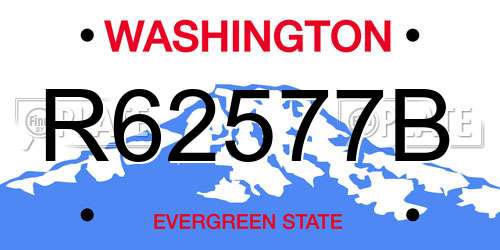 R62577B Washington License Plate