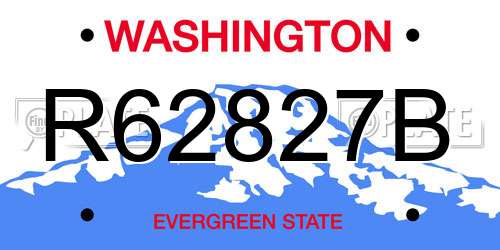 R62827B Washington License Plate