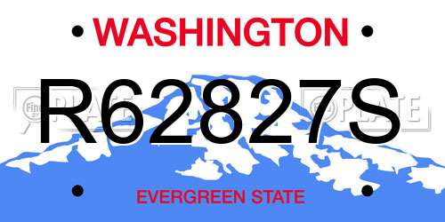 R62827S Washington License Plate