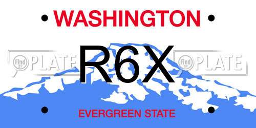 R6X Washington License Plate