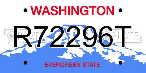 R72296T Washington License Plate