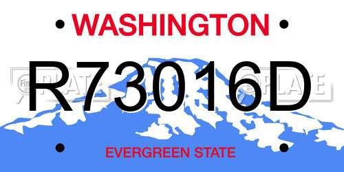 R73016D Washington License Plate
