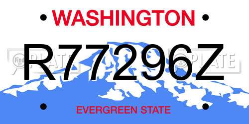 R77296Z Washington License Plate