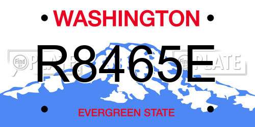 R8465E Washington License Plate