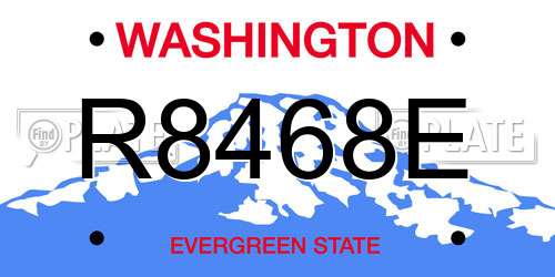 R8468E Washington License Plate