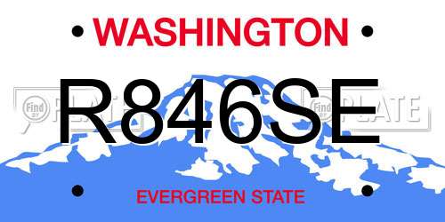 R846SE Washington License Plate