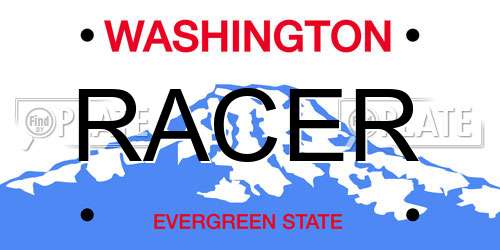 RACER Washington License Plate