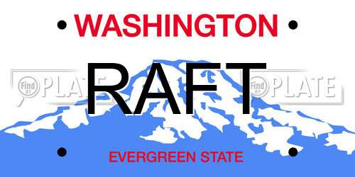 RAFT Washington License Plate